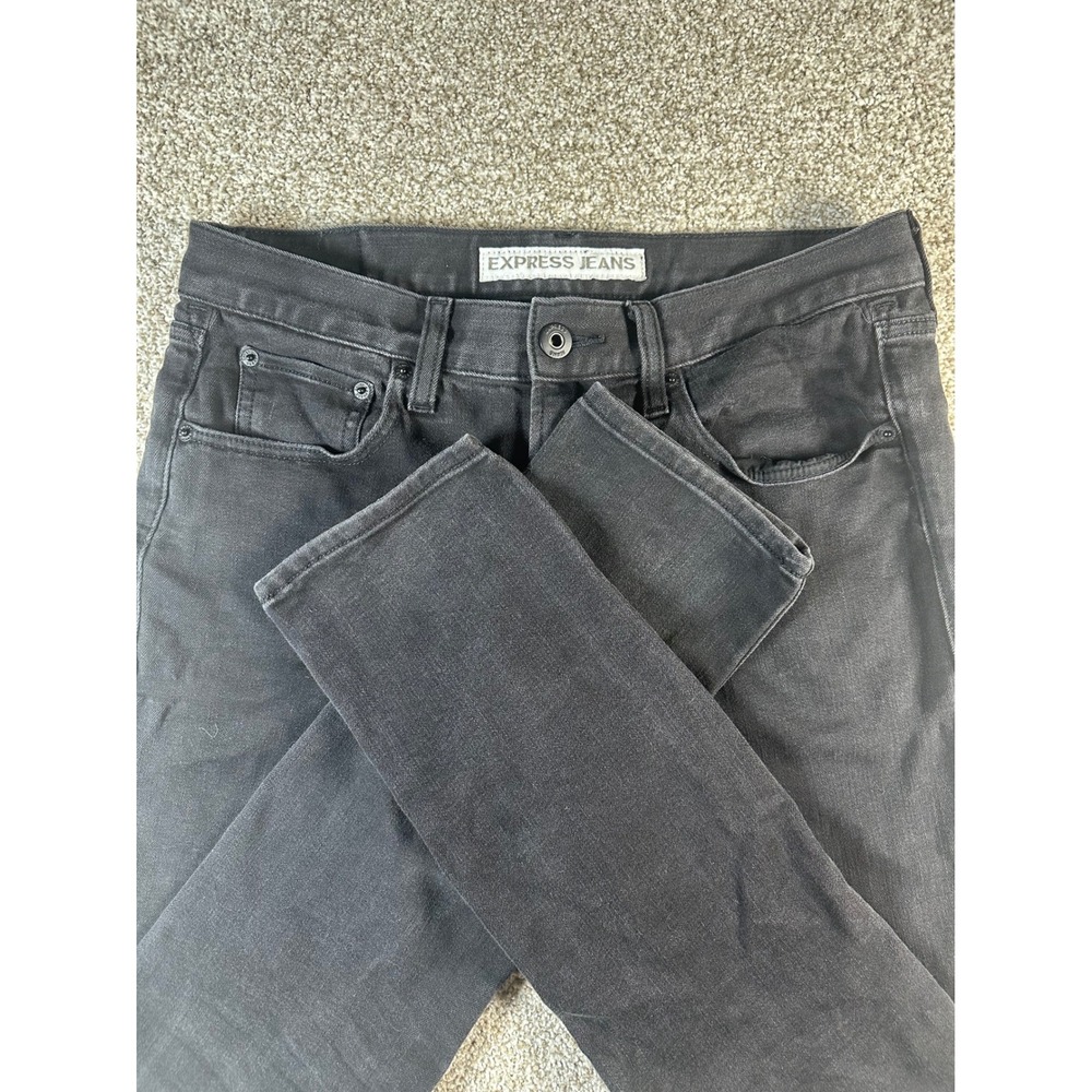 Express Jeans Alec Skinny Leg Black Denim Mens 31x32 Skinny Fit Pants